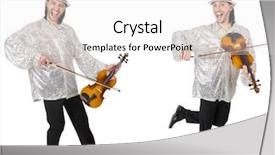  Presentation with young children playing multicultural - Amazing presentation design having double bass - young man playing violin isolated backdrop and a white colored foreground