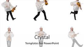  Presentation with young children playing multicultural - Theme enhanced with double bass - young man playing violin isolated background and a white colored foreground