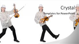  Presentation with young children playing multicultural - Colorful presentation enhanced with double bass - young man playing violin isolated backdrop and a white colored foreground