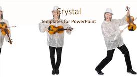  Presentation with young children playing multicultural - Slide set enhanced with double bass - young man playing violin isolated background and a lemonade colored foreground