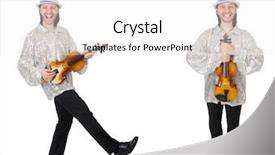  Presentation with young children playing multicultural - Presentation design having double bass - young man playing violin isolated background and a white colored foreground