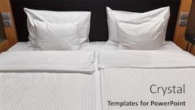  Presentation with bed hotel - Presentation design having double bed in a hotel room background and a light gray colored foreground