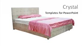  Presentation with double taxation - PPT theme enhanced with furniture bedroom pink quilt - double bed isolated background and a white colored foreground