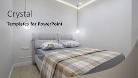  Presentation with bed - Slides enhanced with double-bed-with-a-plaid background and a  colored foreground