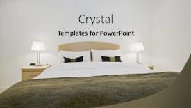  Presentation with lamps - PPT theme enhanced with double bed with bedside tables and reading lamps background and a light gray colored foreground