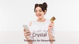  Presentation with online shopping - PPT layouts with double buns hairstyle and dental background and a lemonade colored foreground