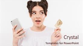  Presentation with online shopping - Colorful slide deck enhanced with double buns hairstyle and dental backdrop and a lemonade colored foreground