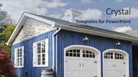  Presentation with garage car - Audience pleasing PPT layouts consisting of double car garage with white backdrop and a light blue colored foreground