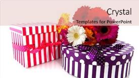  Presentation with birthday - Presentation theme enhanced with double check - presents and flowers for birthday background and a  colored foreground
