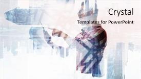  Presentation with nouvelle technologies de communication en santé - Slide set featuring double check - technologies for connection and communication background and a  colored foreground