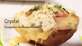  Presentation with potato - Audience pleasing slides consisting of double cheese twice baked potato backdrop and a lemonade colored foreground