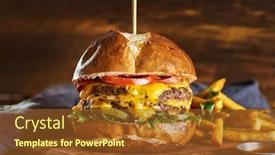 Presentation with cheese - Slide deck consisting of double-cheeseburger-with-american-cheese background and a tawny brown colored foreground