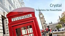  Presentation with telephone - Colorful presentation enhanced with double decker bus - london telephone booth in front backdrop and a sky blue colored foreground