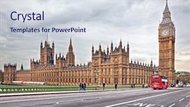  Presentation with parliament - Colorful slides enhanced with double decker bus - photography of the houses backdrop and a sky blue colored foreground