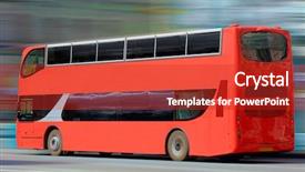  Presentation with bus - Beautiful theme featuring double decker bus - rushing doubledecker backdrop and a crimson colored foreground