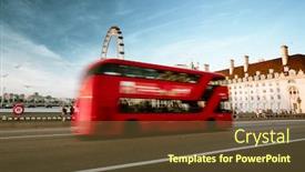  Presentation with westminster - PPT layouts consisting of double-decker-bus-westminster-bridge background and a tawny brown colored foreground