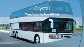  Presentation with tour - Presentation design consisting of double-decker-white-tour-bus background and a teal colored foreground