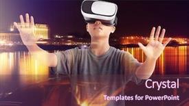  Presentation with virtual technology - Slides having double exposure afro-amrican boy background and a tawny brown colored foreground