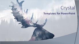  Presentation with misty - Cool new theme with double-exposure-of-a-reindeer backdrop and a sky blue colored foreground