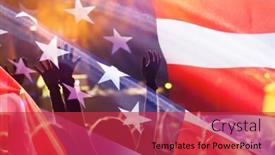  Presentation with 4th july - Theme featuring double exposure of american flag and crowd celebrating - usa - independence day - 4th of july background and a red colored foreground