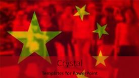  Presentation with china flag - Slide deck with double-exposure-of-china-flag background and a crimson colored foreground