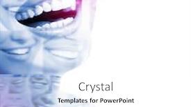  Presentation with teeth whitening - Slide set with double-exposure-of-laughing-people background and a white colored foreground