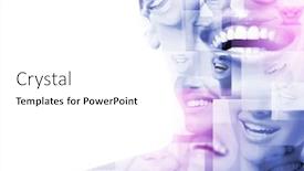  Presentation with teeth whitening - Presentation theme enhanced with double-exposure-of-laughing-people background and a white colored foreground