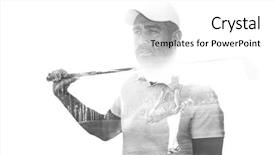  Presentation with golf - Slide deck consisting of double exposure of senior golf background and a white colored foreground
