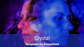  Presentation with personality - Beautiful PPT theme featuring double-exposure-of-woman-portrait backdrop and a royal blue colored foreground