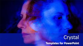  Presentation with personality - PPT theme with double-exposure-of-woman-portrait background and a royal blue colored foreground