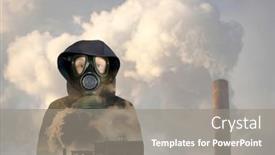  Presentation with gas air - Presentation with double-exposure-of-woman-wearing background and a gray colored foreground