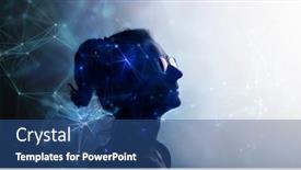  Presentation with connection - Theme having double-exposure-of-woman background and a ocean colored foreground