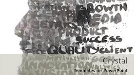  Presentation with business profile - PPT theme with bearded man disappearing behind word background and a light gray colored foreground