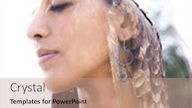  Presentation with eagle - Presentation consisting of double exposure photography blends the eagle's strength with the woman's peaceful expression background and a coral colored foreground