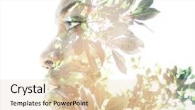  Presentation with photograph - Audience pleasing PPT theme consisting of double exposure portrait of attractive backdrop and a lemonade colored foreground