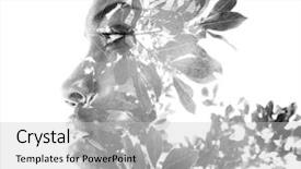  Presentation with photograph - Cool new slide deck with double exposure portrait of attractive backdrop and a light gray colored foreground