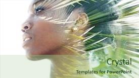  Presentation with palm tree - Audience pleasing presentation consisting of double exposure portrait of attractive backdrop and a mint green colored foreground