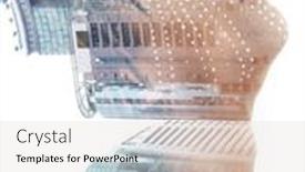  Presentation with illusion - PPT layouts having double-exposure-portrait-with-visual background and a light gray colored foreground