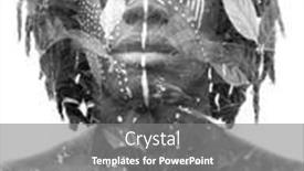  Presentation with closed - Cool new PPT theme with double-exposure-portrait backdrop and a gray colored foreground