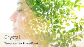  Presentation with green beauty - Colorful theme enhanced with double-exposure-profile-portrait backdrop and a lemonade colored foreground