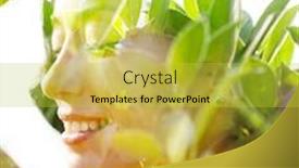  Presentation with feminine - Amazing presentation theme having double exposure with an ecological concept showcasing the beautiful feminine nature of plants backdrop and a yellow colored foreground