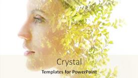 Presentation with feminine - Beautiful presentation theme featuring double exposure woman's portrait with an ecological concept showcasing the beautiful feminine nature of plants backdrop and a blonde colored foreground