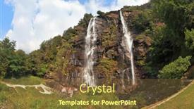  Presentation with parallel - Colorful theme enhanced with double falls in mountains of northern italy parallel streams of water on a green overgrown hillside the photo is made by a lens fisheye backdrop and a tawny brown colored foreground