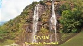  Presentation with parallel - PPT theme featuring double falls in mountains of northern italy parallel streams of water on a green overgrown hillside the photo is made by a lens fisheye background and a coral colored foreground