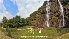  Presentation with pedestrian - PPT theme with double falls in mountains of northern italy the pedestrian mountain footpaths are convenient and pleasant for walk the photo is made by a lens the fish eye background and a tawny brown colored foreground