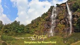  Presentation with parallel - Beautiful presentation design featuring double falls in mountains of northern italy parallel streams of water on a green overgrown hillside the photo is made by a lens fisheye backdrop and a tawny brown colored foreground