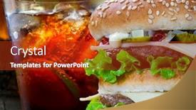  Presentation with soda - Cool new PPT theme with double-hamburger-with-soda-cola backdrop and a crimson colored foreground