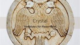  Presentation with eagle - Beautiful theme featuring double-headed-eagle-coat backdrop and a coral colored foreground