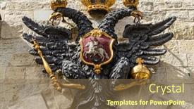  Presentation with eagle - Presentation design having double-headed-eagle-the-old background and a violet colored foreground