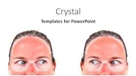  Presentation with nose - Slide set having double-image-of-a-woma background and a white colored foreground